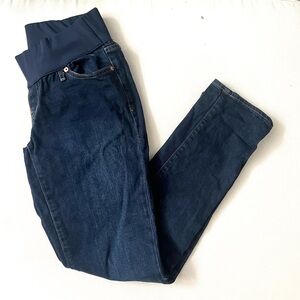 Gap Maternity Real Straight Dark Denim Jeans Size 27 Long Pregnancy